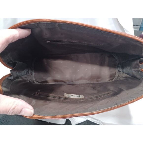 VINTAGE LE SAC STRAW AND LEATHER DOUBLE HANDLE HANDBAG - Picture 12 of 16